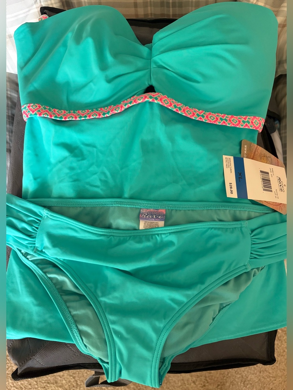 Two Piece Coco Rave TANKINI swimsuit Women’s Size:(Top XL 38 DD/Bottoms XL) NWT